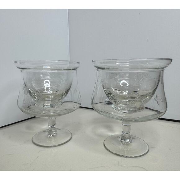 Kosta Boda 2-Piece Blown Glass Shrimp Cocktail Serving Dish Set (2) - MULTI USE - Picture 1 of 10